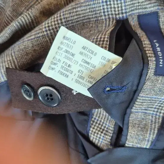 [BUNJANG] Lardini Glen Check Jacket 48 / 라르디니 글렌체크 자켓 48