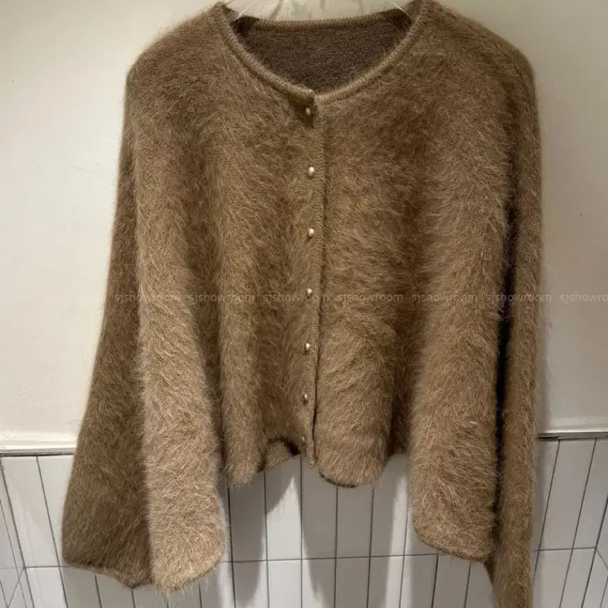 [BUNJANG] Flow Raccoon Cardigan - Beige / 플로우 라쿤 가디건 진베이지