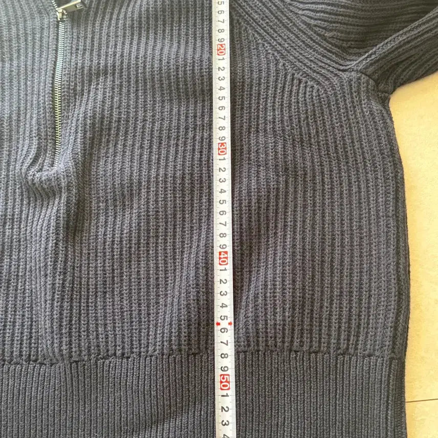 [BUNJANG] ZARA Navy Knit Zip-up (XL) / 자라 네이비 니트 집업(XL)