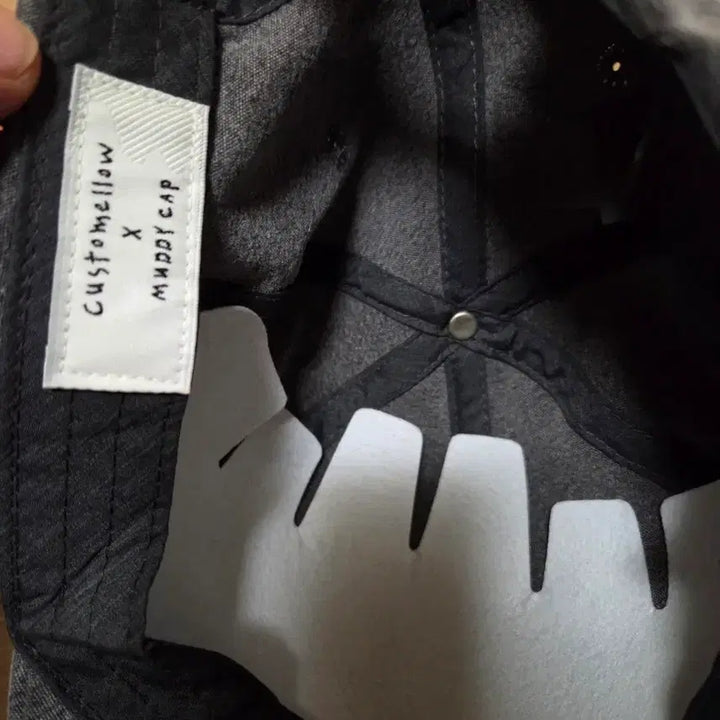 [BUNJANG] Customellow Grey Ball Cap Hat / 커스텀 멜로우 회색 볼캡 모자 자수 디자인