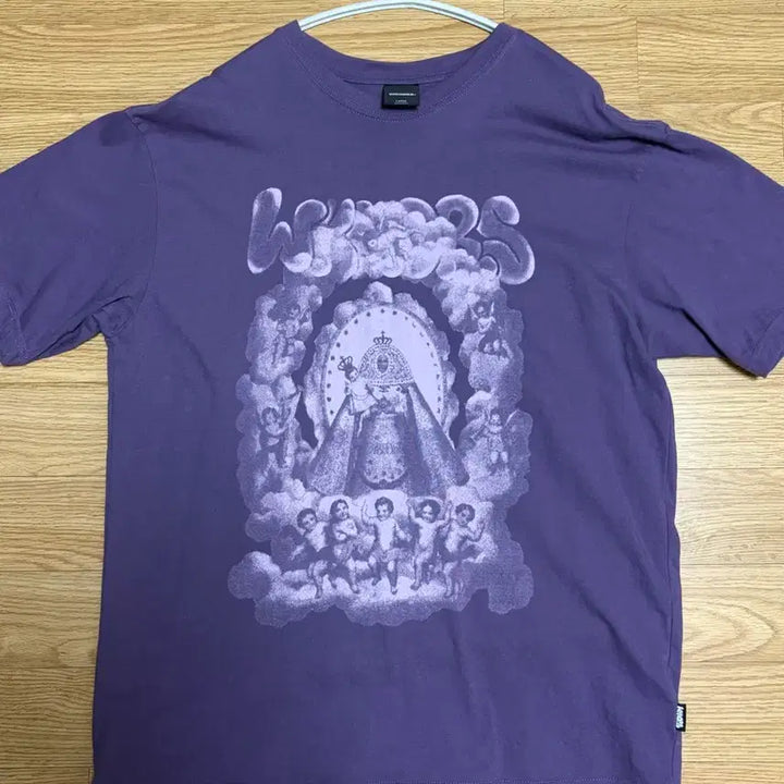 [BUNJANG] WECANDERS ANGELS T-SHIRT PURPLE L / 위캔더스 티셔츠 반팔 퍼플 L