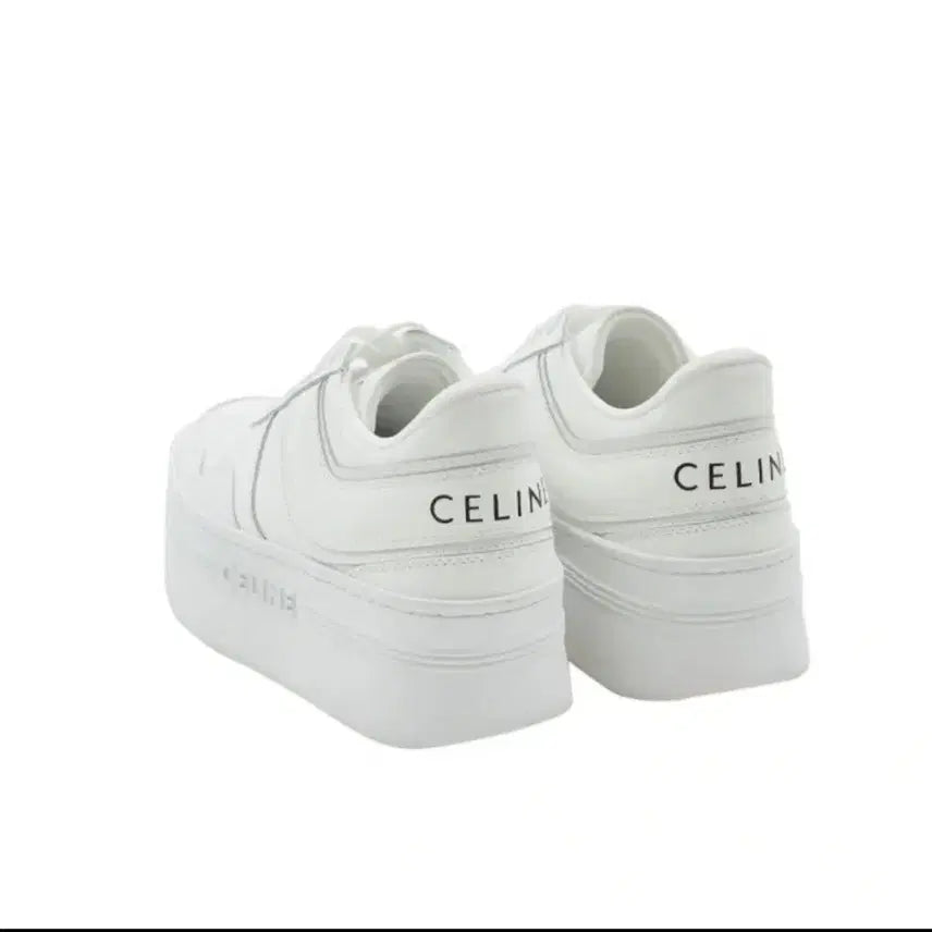 [BUNJANG] Celine Platform Leather White Sneakers (Size 38) / 셀린느 플랫폼 가죽 화이트 스니커즈 38