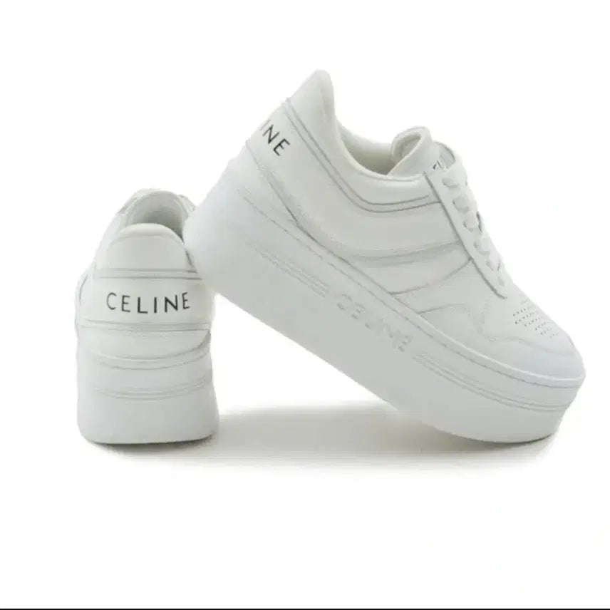 [BUNJANG] Celine Platform Leather White Sneakers (Size 38) / 셀린느 플랫폼 가죽 화이트 스니커즈 38