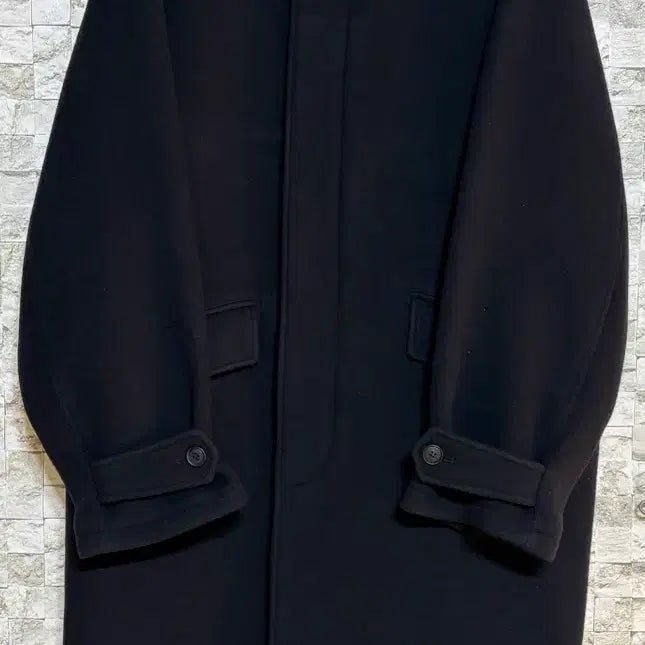 [BUNJANG] Covernat Belandi Balmacaan Coat Black Large / 커버낫 벨란디 발마칸 코트 블랙 라지