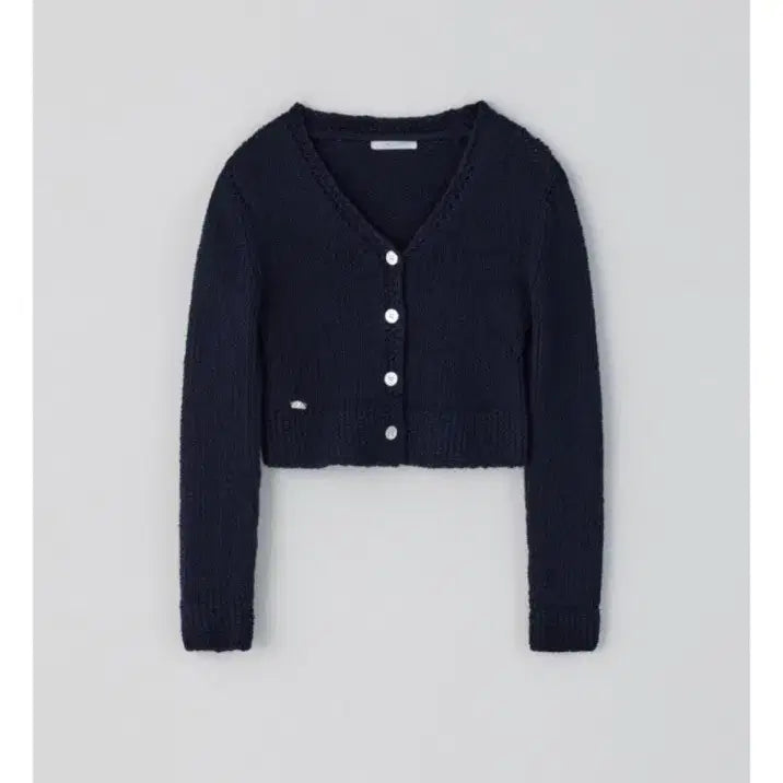 [BUNJANG] Tannat Vea Crop Cardigan - Navy / 타낫 Vea 비아 크롭 가디건 - 네이비