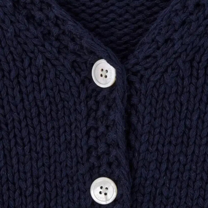 [BUNJANG] Tannat Vea Crop Cardigan - Navy / 타낫 Vea 비아 크롭 가디건 - 네이비