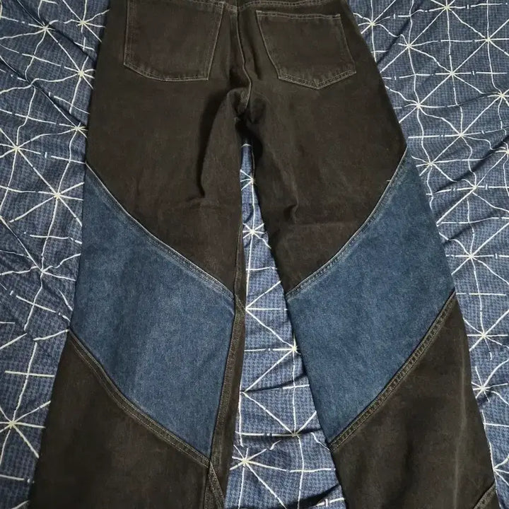 [BUNJANG] ADD Denim Wide Pants / ADD 배색 데님 와이드 팬츠