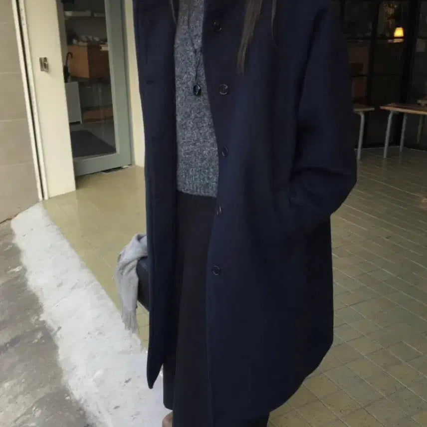 [BUNJANG] Grip Day Coat Navy / grip 울 코트 데이코트 네이비