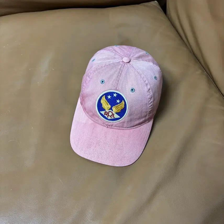 [SOLD OUT] RRL 더블알엘 랄프로렌 폴로 윙로고 6패널 볼캡 모자 워시드 레드