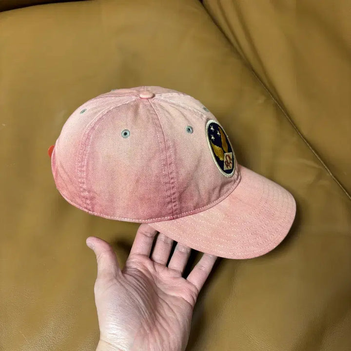 [SOLD OUT] RRL 더블알엘 랄프로렌 폴로 윙로고 6패널 볼캡 모자 워시드 레드