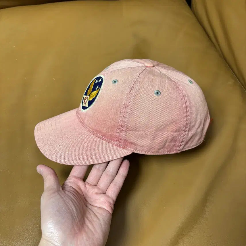 [SOLD OUT] RRL 더블알엘 랄프로렌 폴로 윙로고 6패널 볼캡 모자 워시드 레드