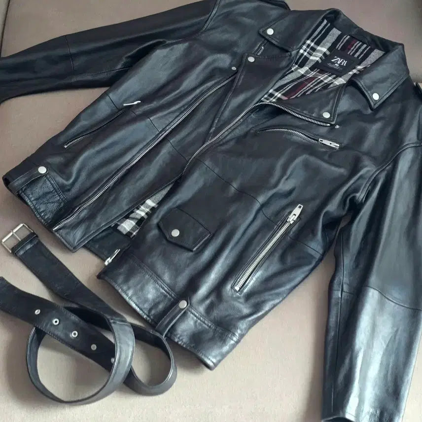 [BUNJANG] Zara Real Leather Oversized Rider Jacket XL / 자라 리얼 양가죽 오버핏 라이더 자켓  xl 상태좋은 중고입니다.