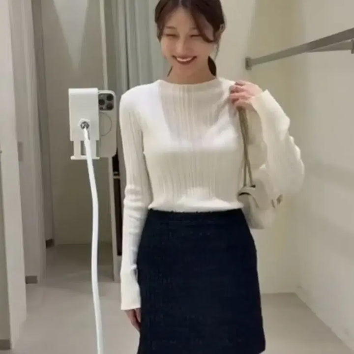 [BUNJANG] Sie Mock Neck Knit Cream S / 시에 sie 오브 슬릿 모크넥 니트 크림s(택달린 새상품)