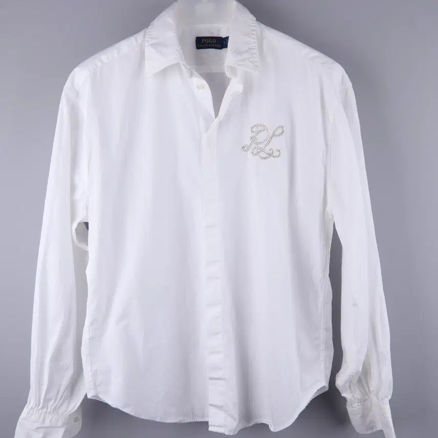 [SOLD OUT] (여성) 폴로 랄프로렌 폴로 모노그램 블루종 슬리브 셔츠