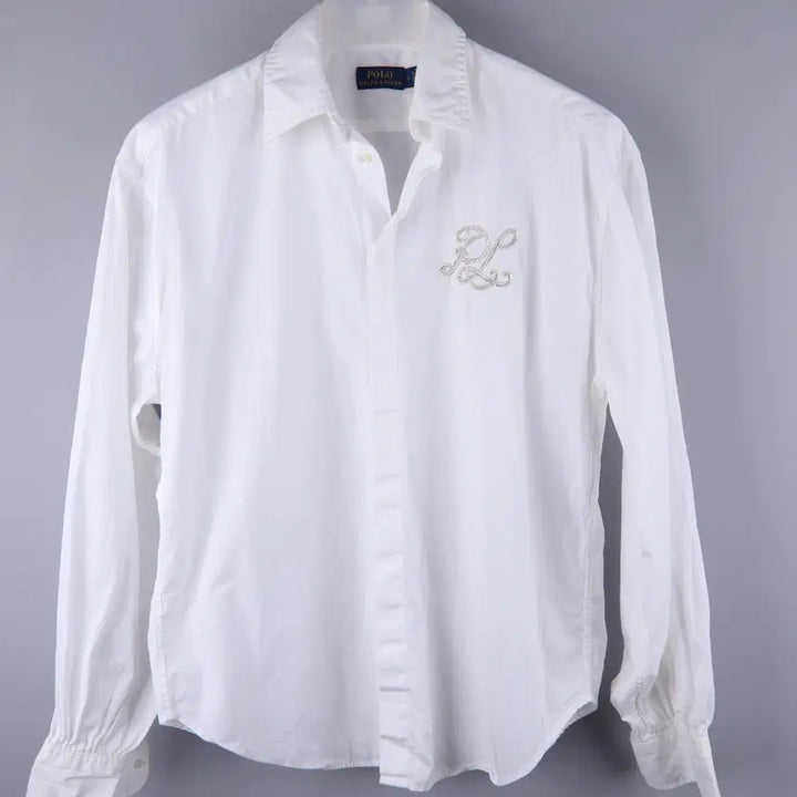 [SOLD OUT] (여성) 폴로 랄프로렌 폴로 모노그램 블루종 슬리브 셔츠