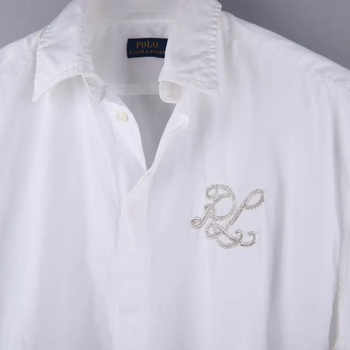 [SOLD OUT] (여성) 폴로 랄프로렌 폴로 모노그램 블루종 슬리브 셔츠