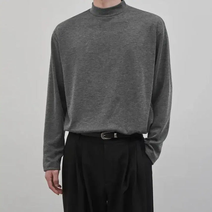 [BUNJANG] Work On Body Off Semi Oversized Mock Neck Knit / 워크온바디오프 세미 오버핏 모크넥 니트