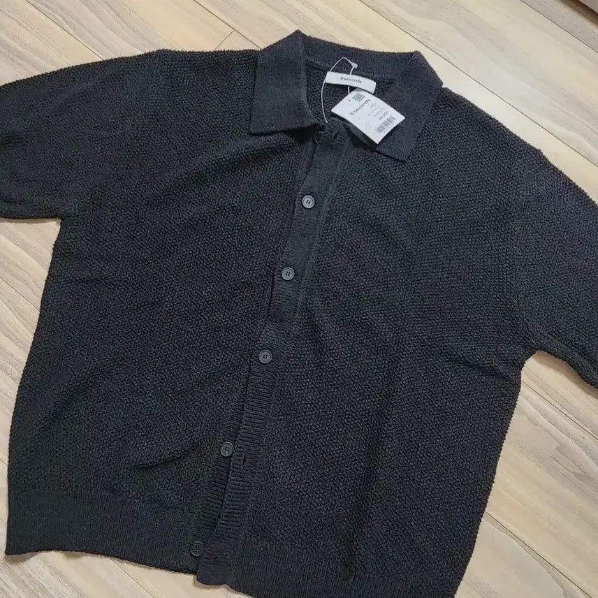 [BUNJANG] 8seconds Black Collar Cardigan L / 에잇세컨즈반팔카라가디건L블랙