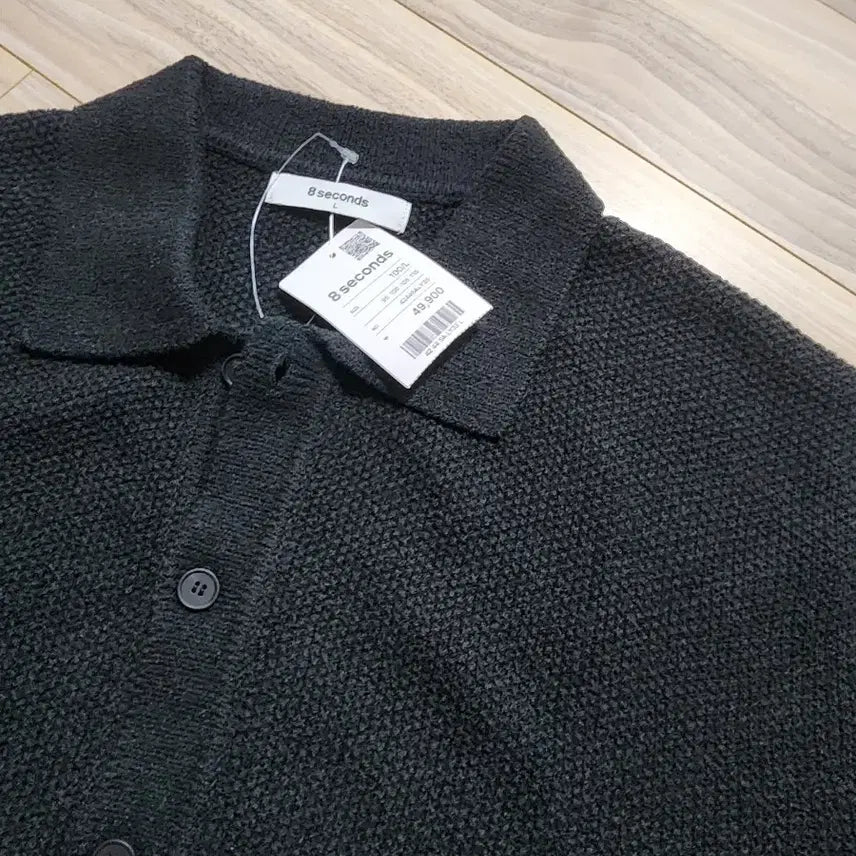 [BUNJANG] 8seconds Black Collar Cardigan L / 에잇세컨즈반팔카라가디건L블랙