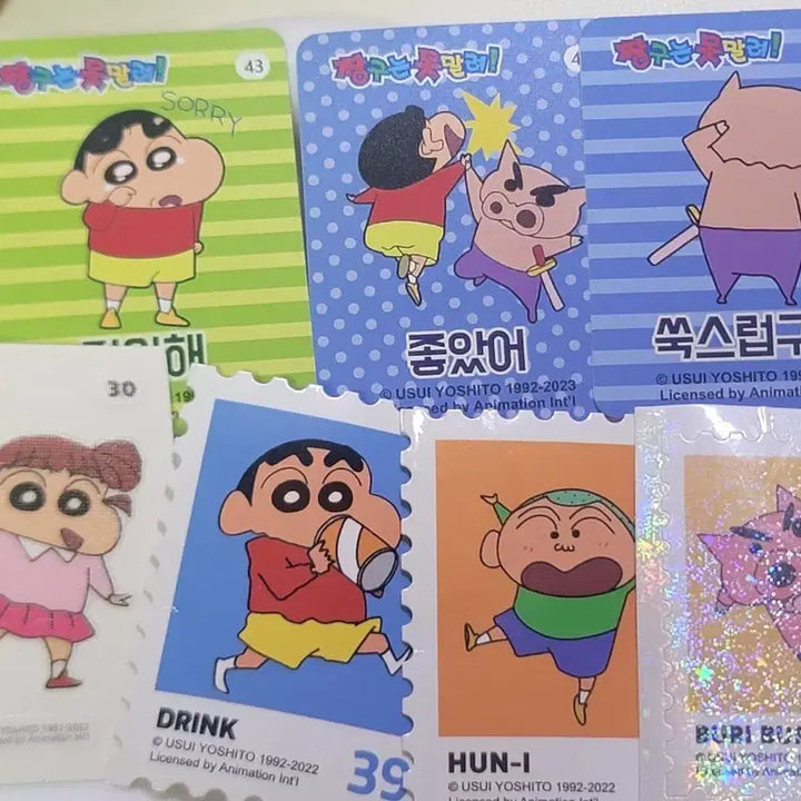 [BUNJANG] Crayon Shin-chan Official Ttibuseal &amp; Message Card Set / 짱구 공식 띠부씰, 메세지카드 7개 세트 0.4