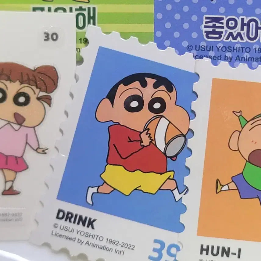 [BUNJANG] Crayon Shin-chan Official Ttibuseal &amp; Message Card Set / 짱구 공식 띠부씰, 메세지카드 7개 세트 0.4