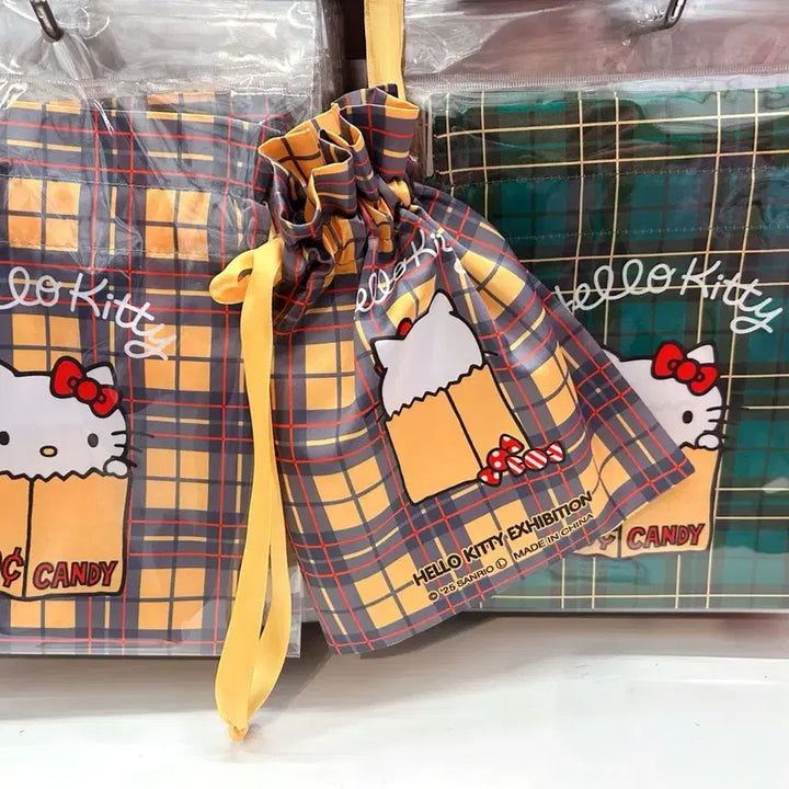 [BUNJANG] Sanrio Hello Kitty Check Pouch / 일본수입 산리오헬로키티 전시회한정판 헬로키티체크파우치
