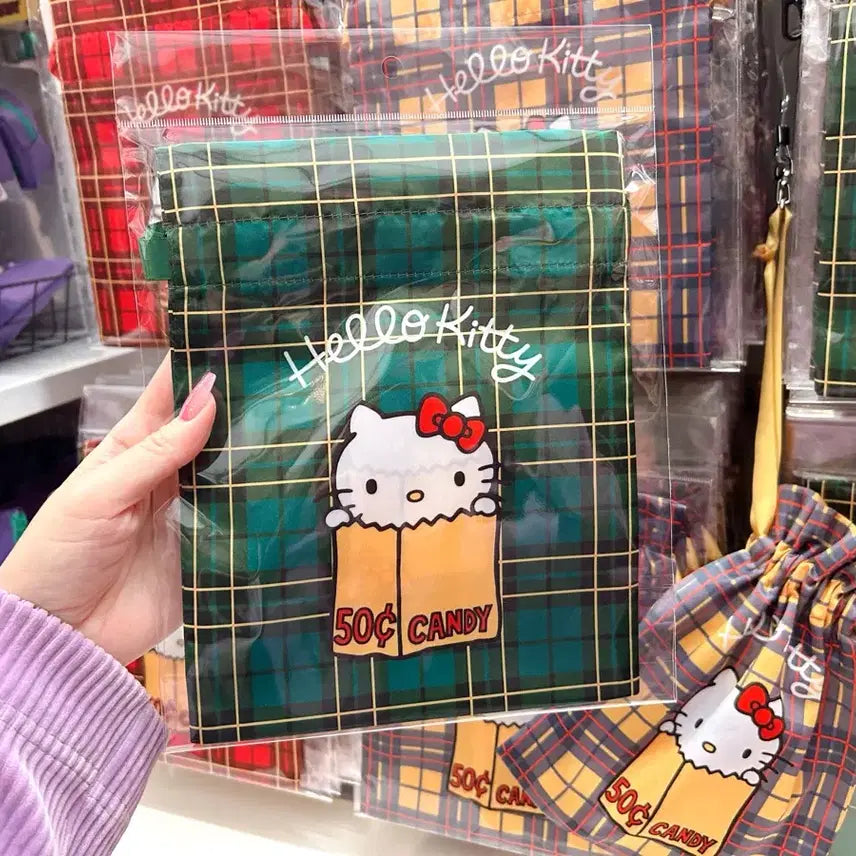 [BUNJANG] Sanrio Hello Kitty Check Pouch / 일본수입 산리오헬로키티 전시회한정판 헬로키티체크파우치
