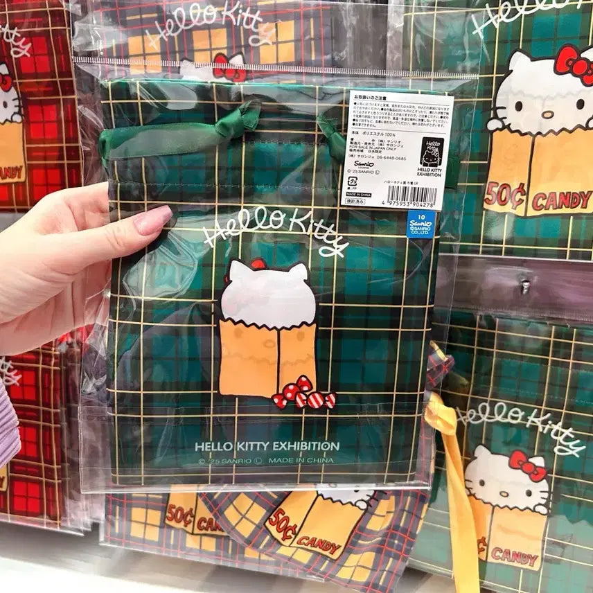 [BUNJANG] Sanrio Hello Kitty Check Pouch / 일본수입 산리오헬로키티 전시회한정판 헬로키티체크파우치