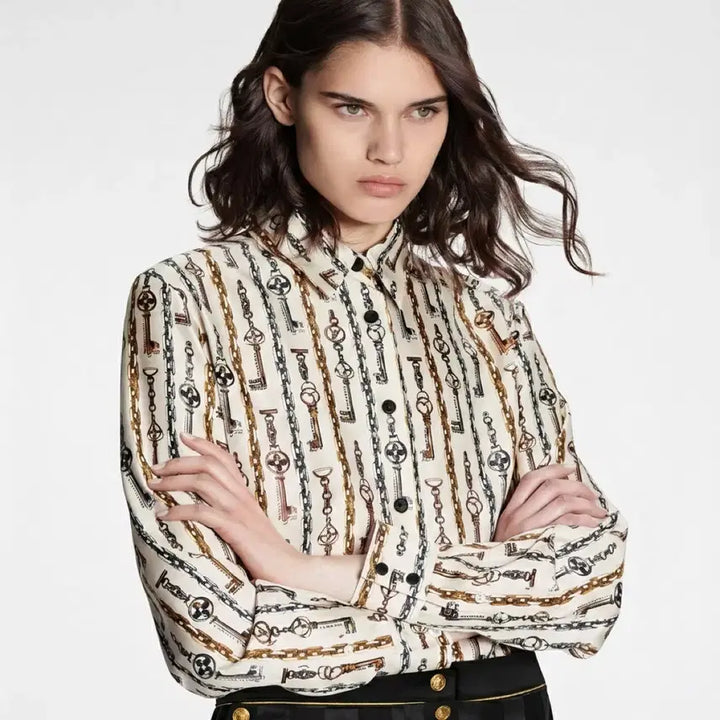 [BUNJANG] Louis Vuitton Silk Chain Shirt / 루이비통 체인 실크 셔츠