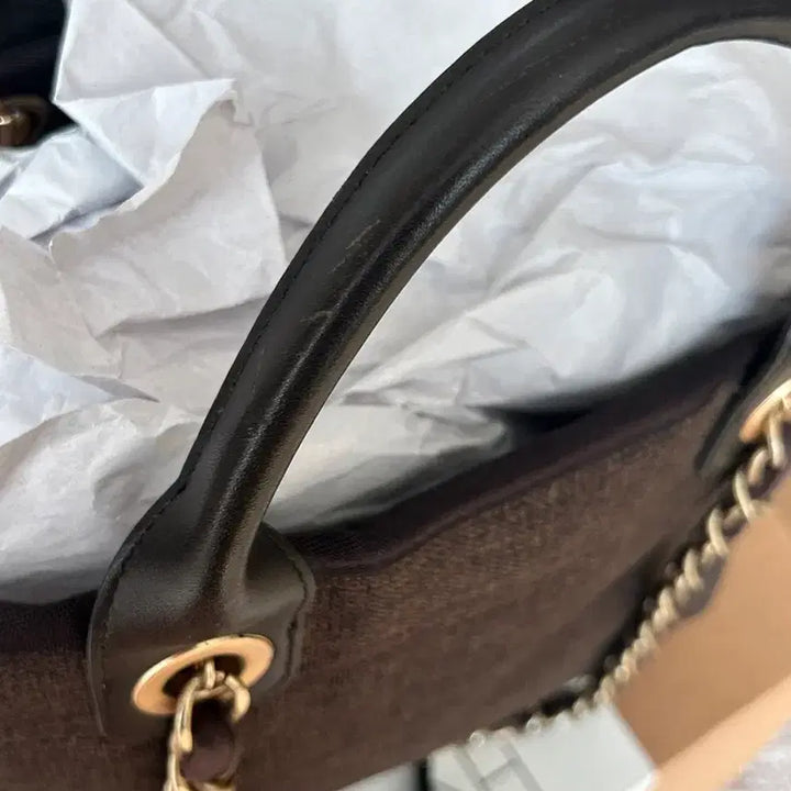 [BUNJANG] SIE Chain Tote Bag Brown Medium / SIE 시에 전투백 체인 토트백 브라운 미듐