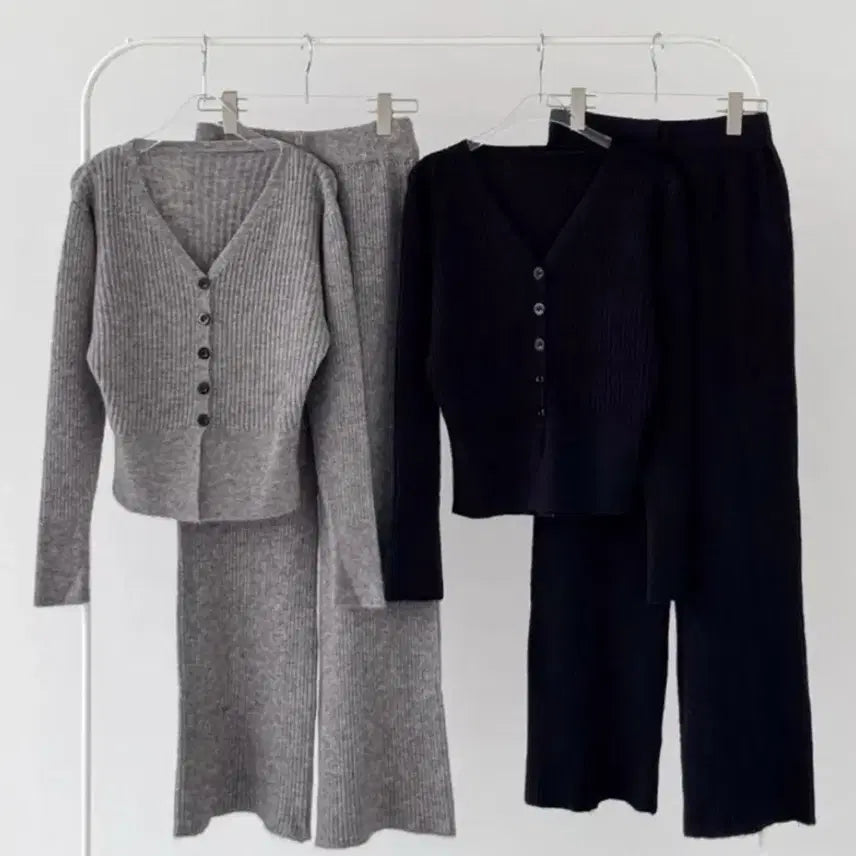 [BUNJANG] Masil Look Ribbed Two-Piece Training Set / 수입의류 마실룩 체형보정 골지 투피스 트레이닝 세트 교신