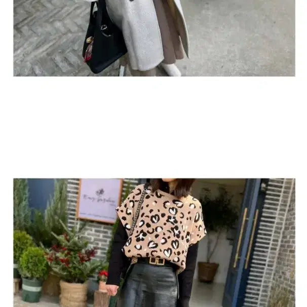 [SOLD OUT] 보라끄씨엘 레오파드 맘커플 판쵸 (맘)