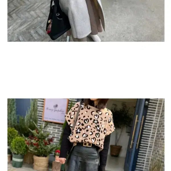 [SOLD OUT] 보라끄씨엘 레오파드 맘커플 판쵸 (맘)