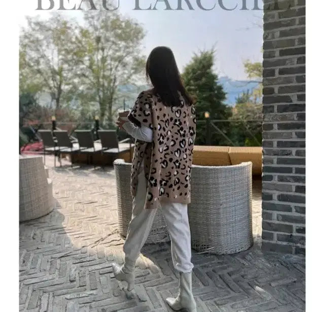 [SOLD OUT] 보라끄씨엘 레오파드 맘커플 판쵸 (맘)