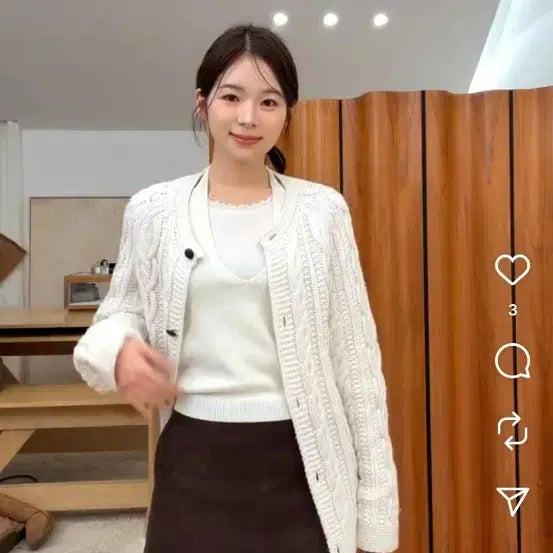 [BUNJANG] Sie For You On Cable Knit Cardigan / 시에 포유온 케이블 가디건