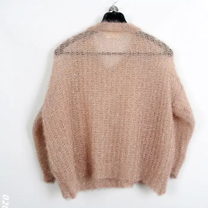 [BUNJANG] Alphabet Oversized See-through Knit Top / [정리특가]여성F/ 알파벳 오버핏 씨스루 홑겹니트BG 17-41