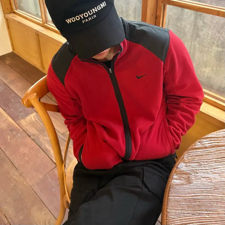 [BUNJANG] Nike Vintage Red Fleece Jacket / 나이키 빈티지 레드 후리스