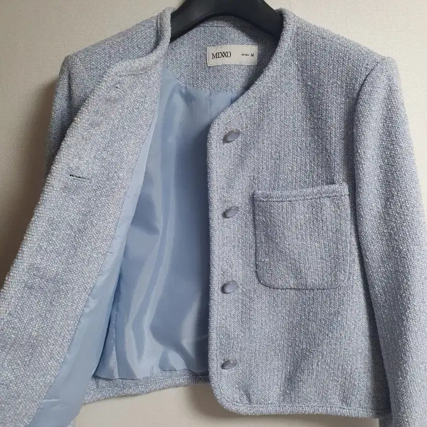 [BUNJANG] MIXXO Tweed Jacket - Light Blue - Size M / MIXXO 트위드 자켓 M  연하늘색 봄자켓