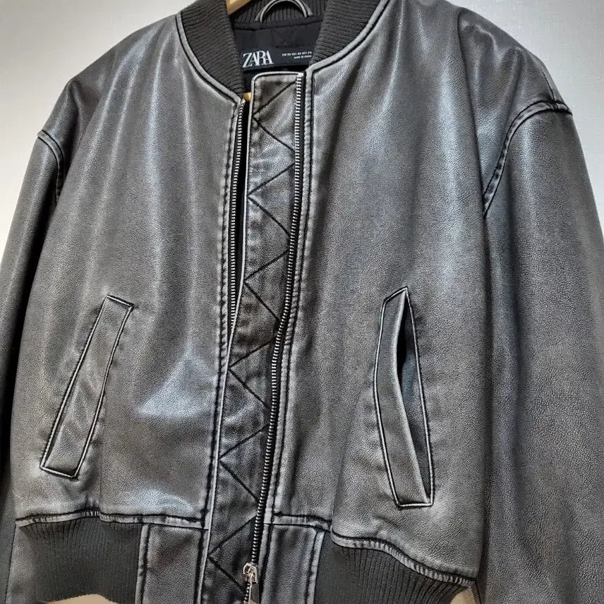 [BUNJANG] ZARA Leather Crop Jacket / 자라 레더 크롭 자켓