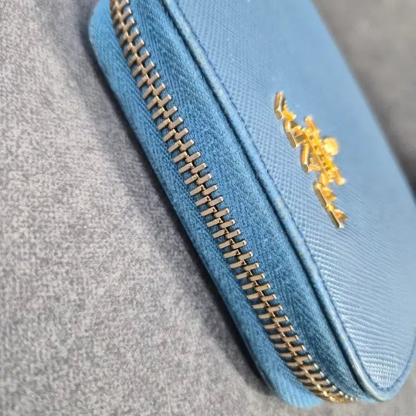 [BUNJANG] Prada Saffiano Blue Bi-fold Wallet / 프라다 사피아노 블루 반지갑(정품)