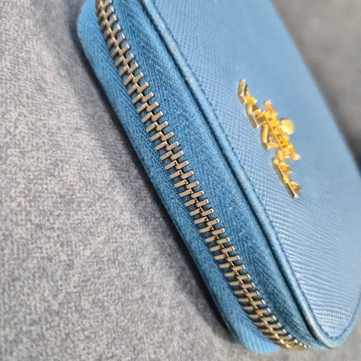 [BUNJANG] Prada Saffiano Blue Bi-fold Wallet / 프라다 사피아노 블루 반지갑(정품)