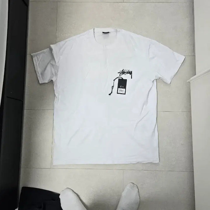 [BUNJANG] Stussy Dice Short Sleeve T-Shirt - White - XL / 스투시 퍼지 다이스 반팔 화이트 티셔츠/XL