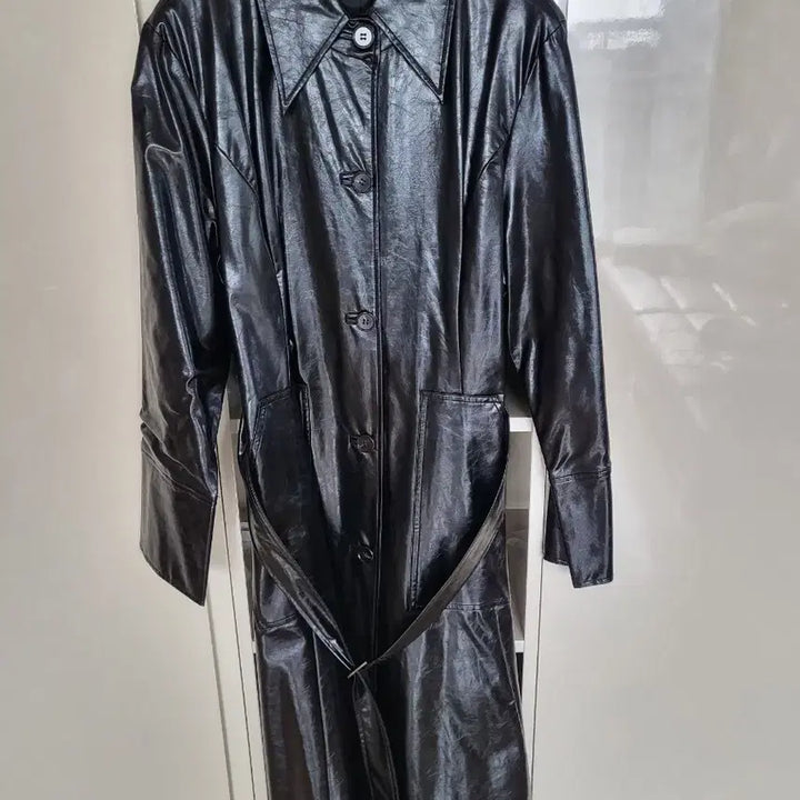 [BUNJANG] Leather Long Coat / 레더 롱코트~고퀄