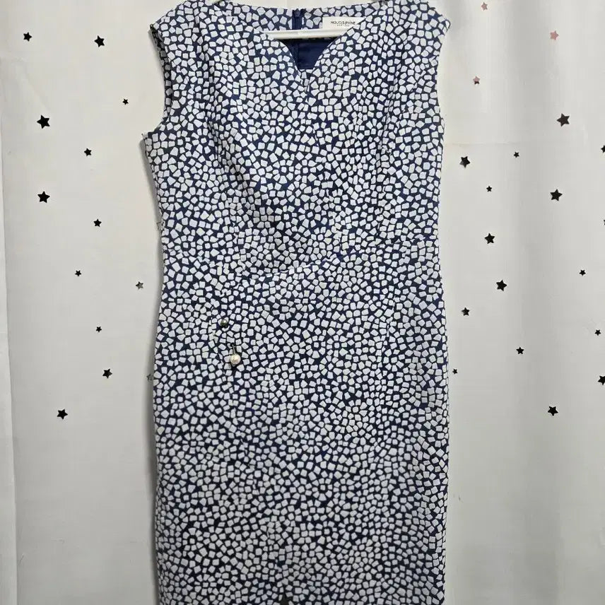 [BUNJANG] Moje Espoir Blue &amp; White Pattern Midi Dress Size 66 / 모조에스핀 블루 화이트 패턴 원피스 66