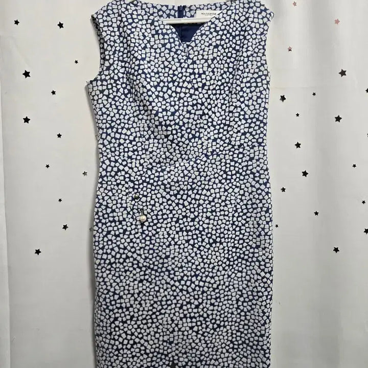 [BUNJANG] Moje Espoir Blue &amp; White Pattern Midi Dress Size 66 / 모조에스핀 블루 화이트 패턴 원피스 66