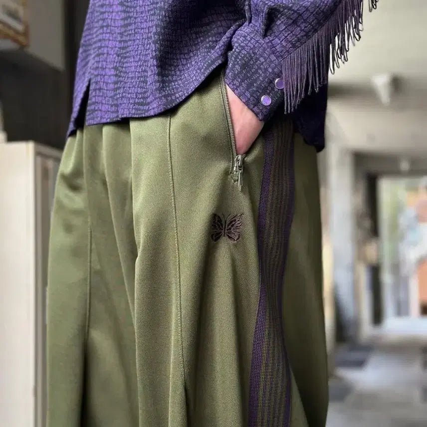 [BUNJANG] Needles HD Track Pants Olive / Needles 니들스 HD 트랙 팬츠 폴리 스무스 올리브