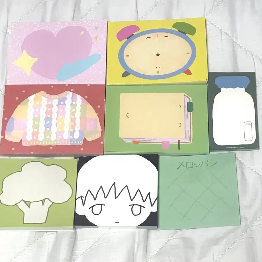 [BUNJANG] Huka Huka Greenie Everyday Memo Pads Set / [8종] 떡메모지 다꾸 떡메띵 메모지 소분 후카후카 그리니에브리데이