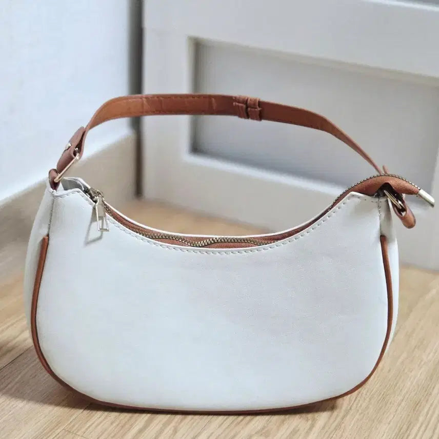 [BUNJANG] Ivory Color Block Mini Shoulder Bag / 여성 아이보리 배색 미니 가방 숄더백