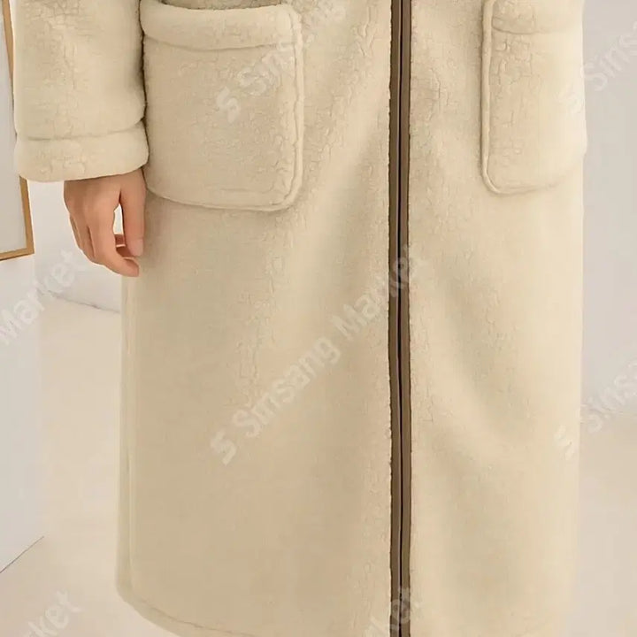 [BUNJANG] Hooded Long Coat (New) / 뽀글이 후드 롱코트(새상품)세일3장