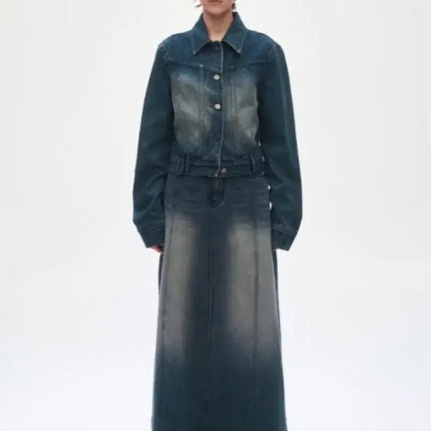 [BUNJANG] Triming Bird Incision Denim Jacket Pants Set-up Dark Blue / 트리밍버드 인시전 데님 자켓 팬츠 셋업 다크블루